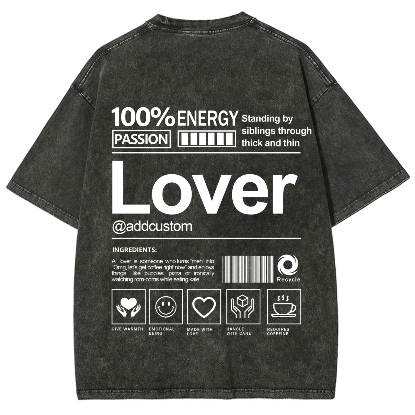 Lover Addcustom Washed T-Shirt
