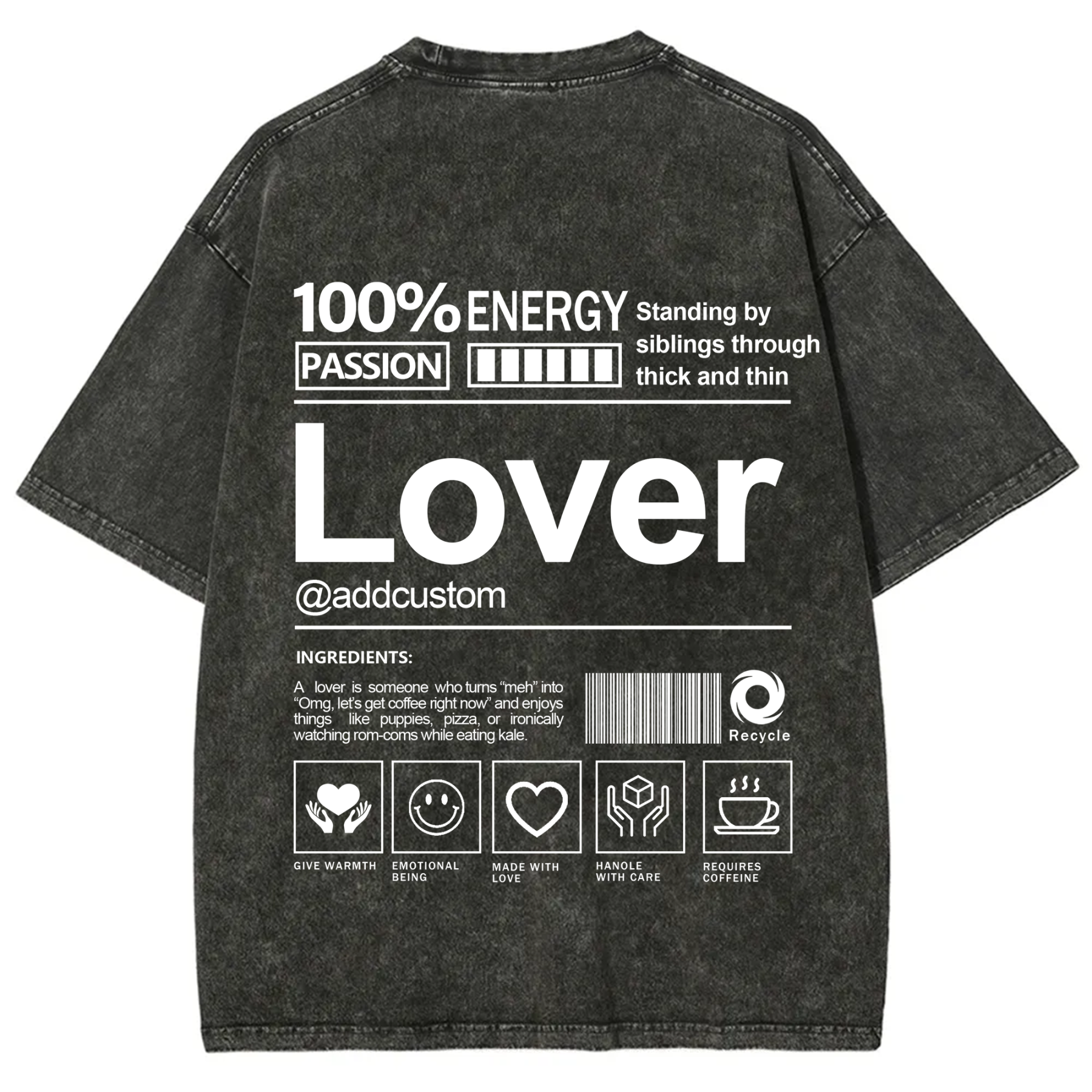 Lover Addcustom Washed T-Shirt