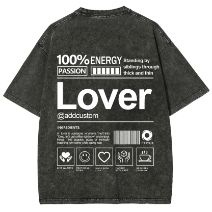 Lover Addcustom Washed T-Shirt