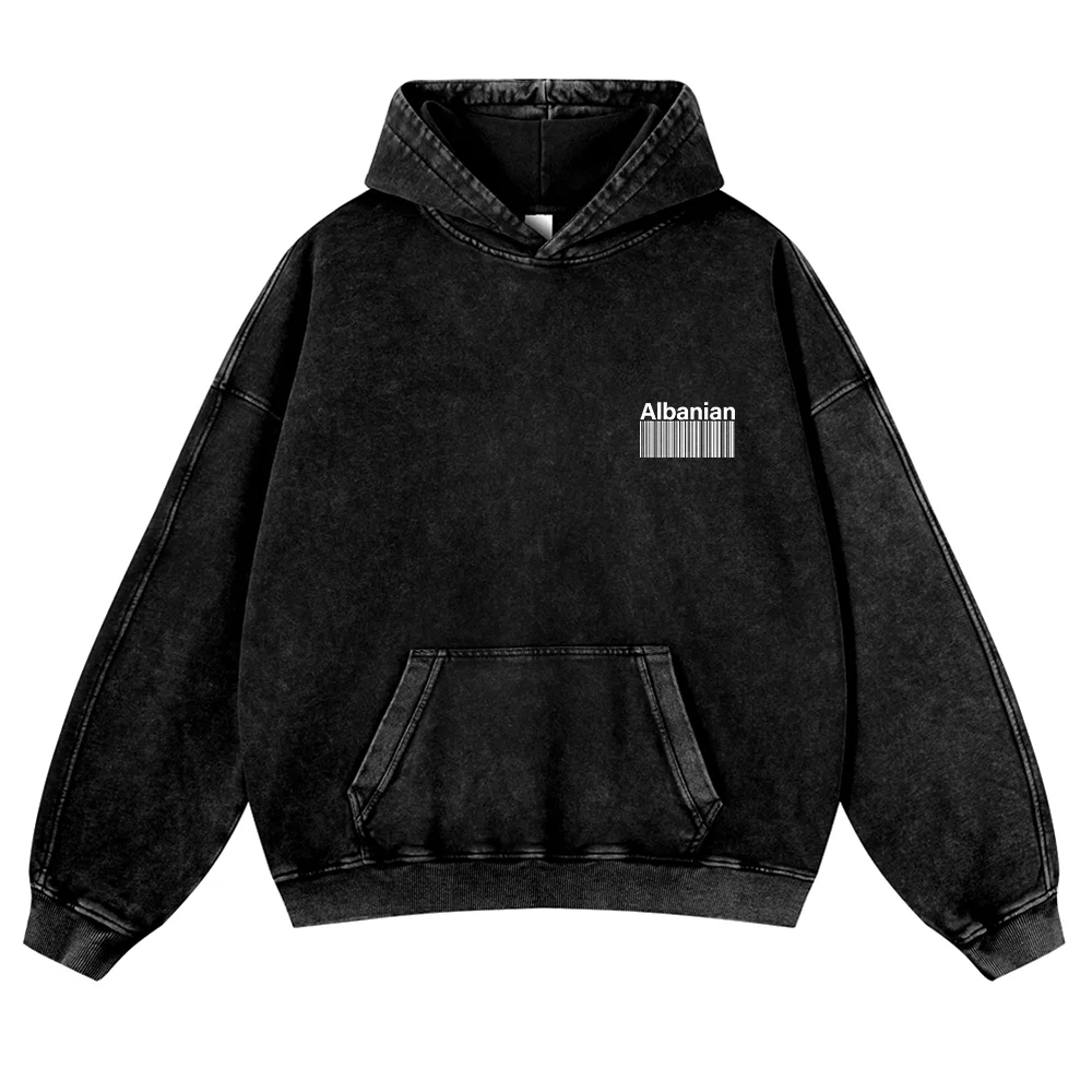 Albanian Unisex Fit  Washed Hoodie wearishow