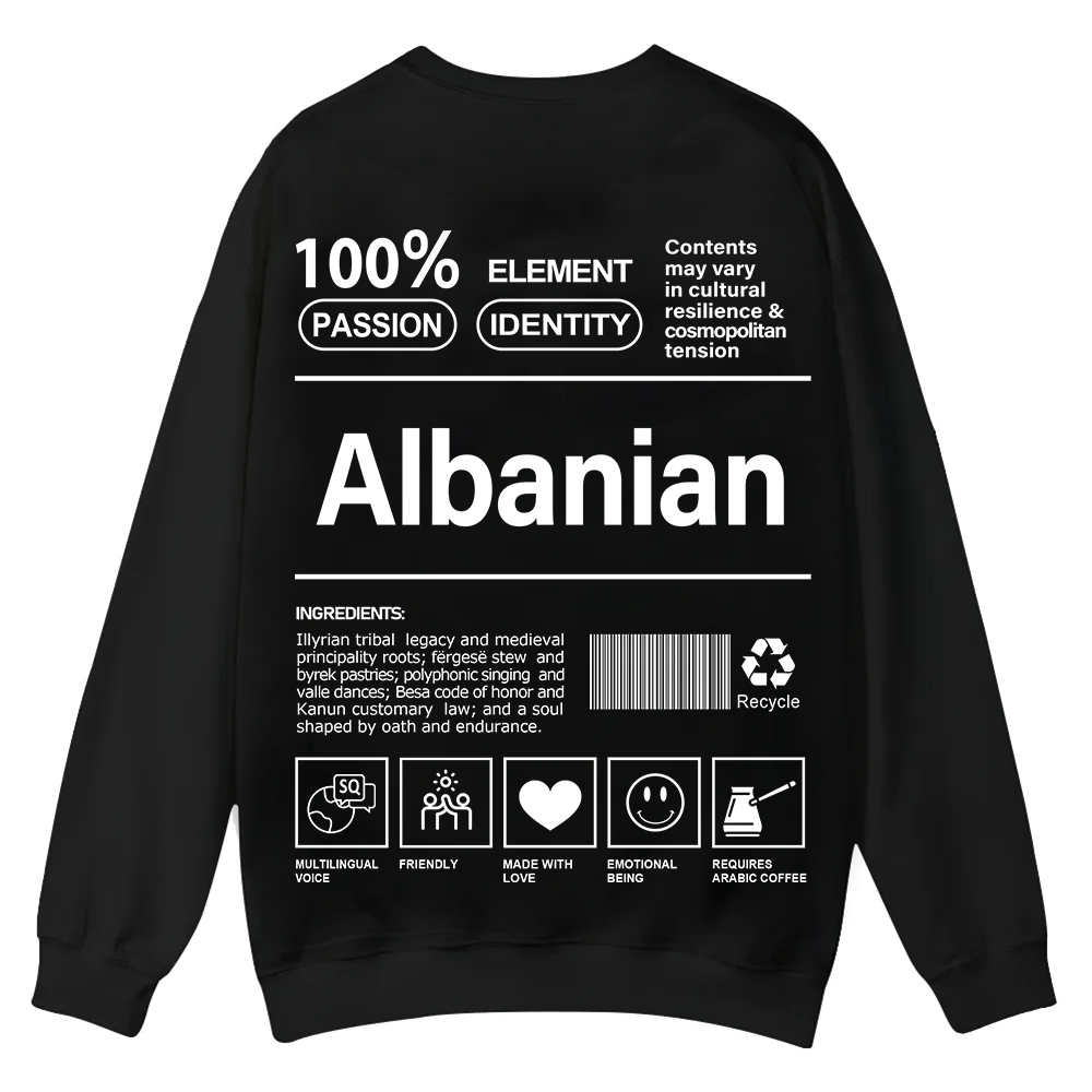 Albanian Unisex Fit  Casual Crewneck Sweatshirt wearishow