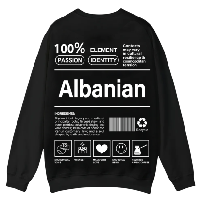 Albanian Unisex Fit  Casual Crewneck Sweatshirt wearishow