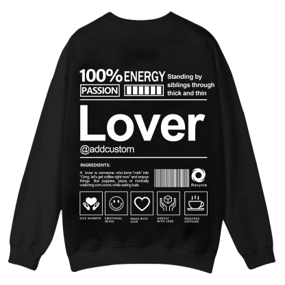 Lover Addcustom Casual Crewneck Sweatshirt