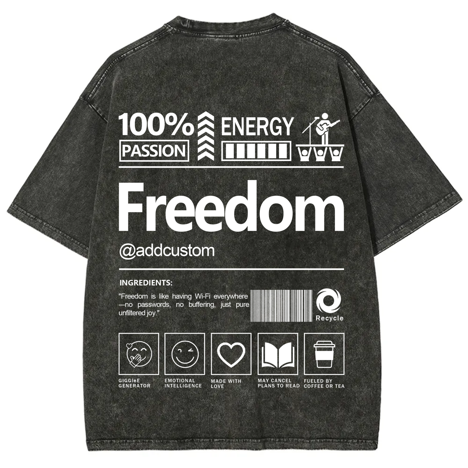 Freedom Addcustom Washed T-Shirt