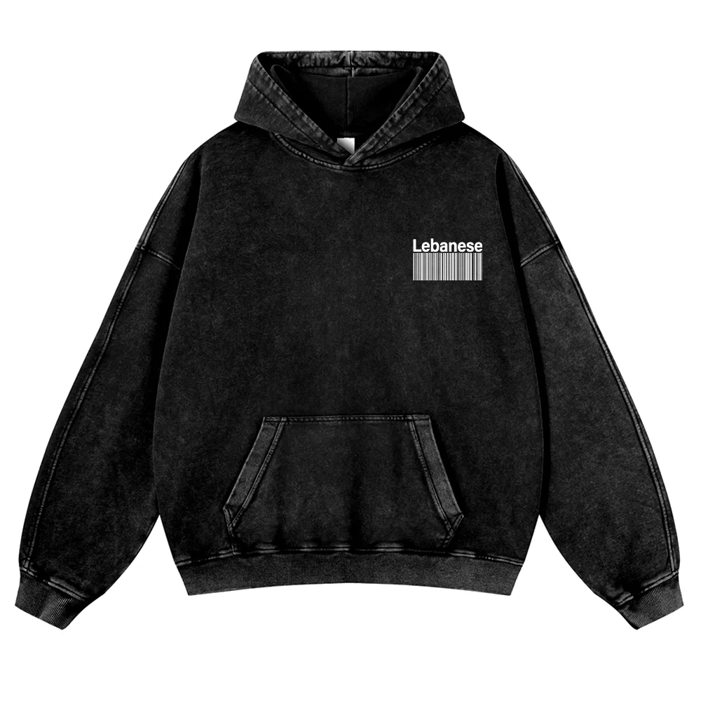 Lebanese Unisex Fit  Washed Hoodie wearishow