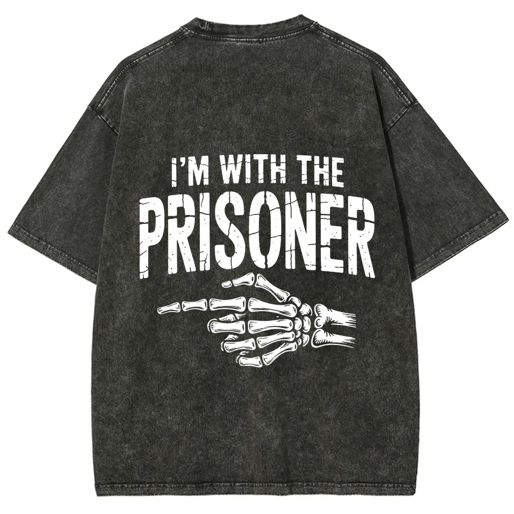 Unisex Vintage I'M With Prisoner Matching Couple Easy Halloween t-Shirt