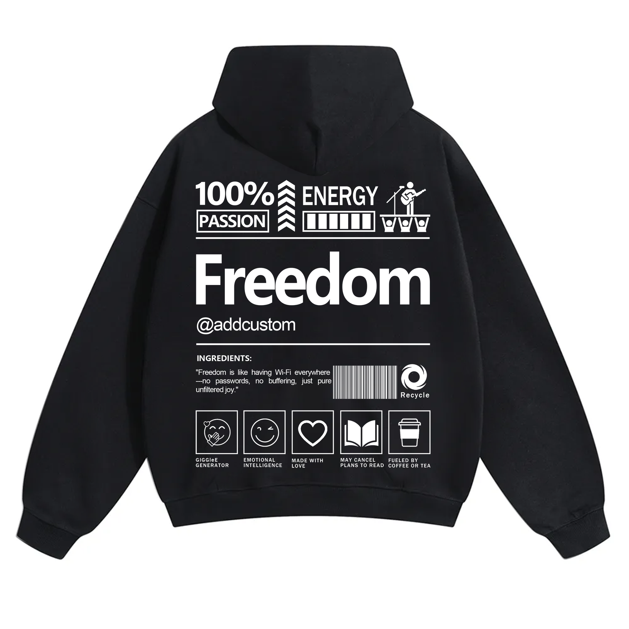 Freedom Addcustom Solid Color Hoodie