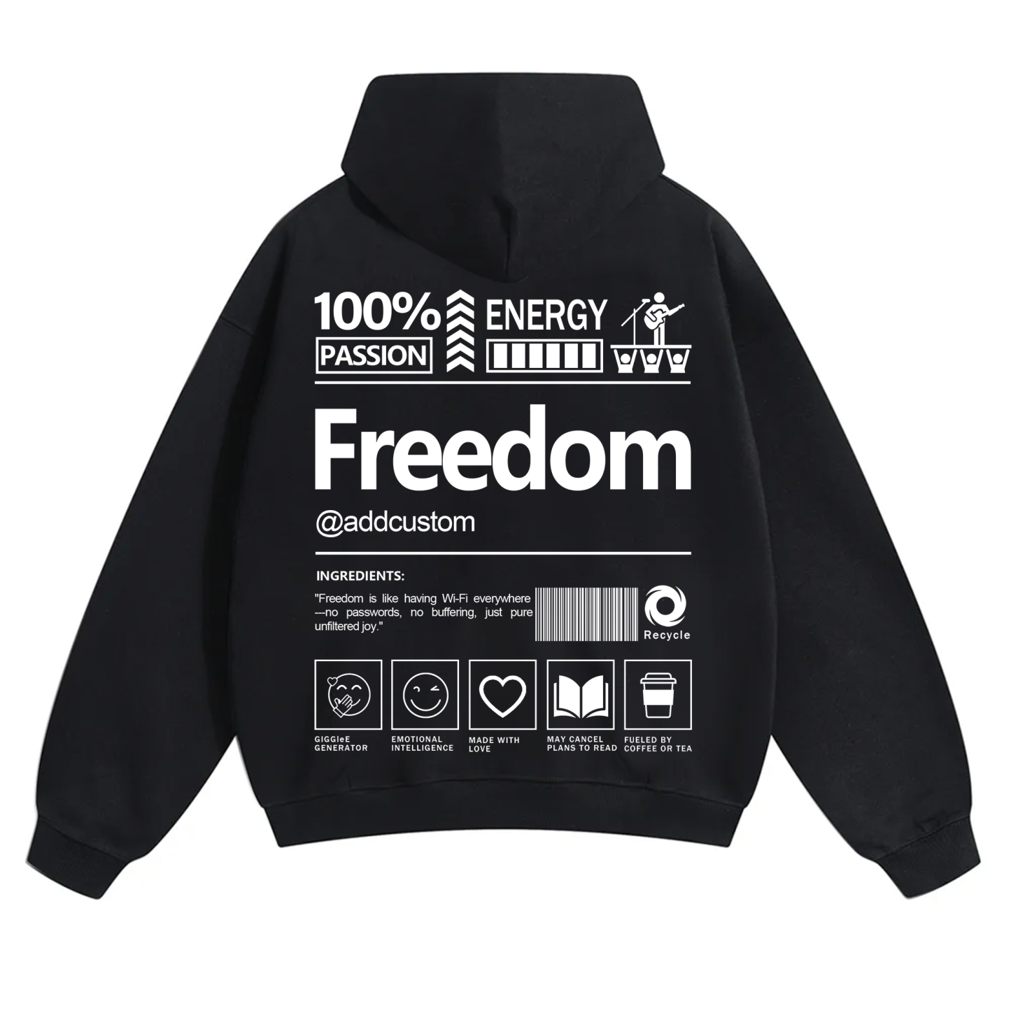 Freedom Addcustom Solid Color Hoodie