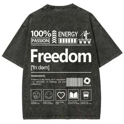 Freedom Unisex Fit Washed T-Shirt