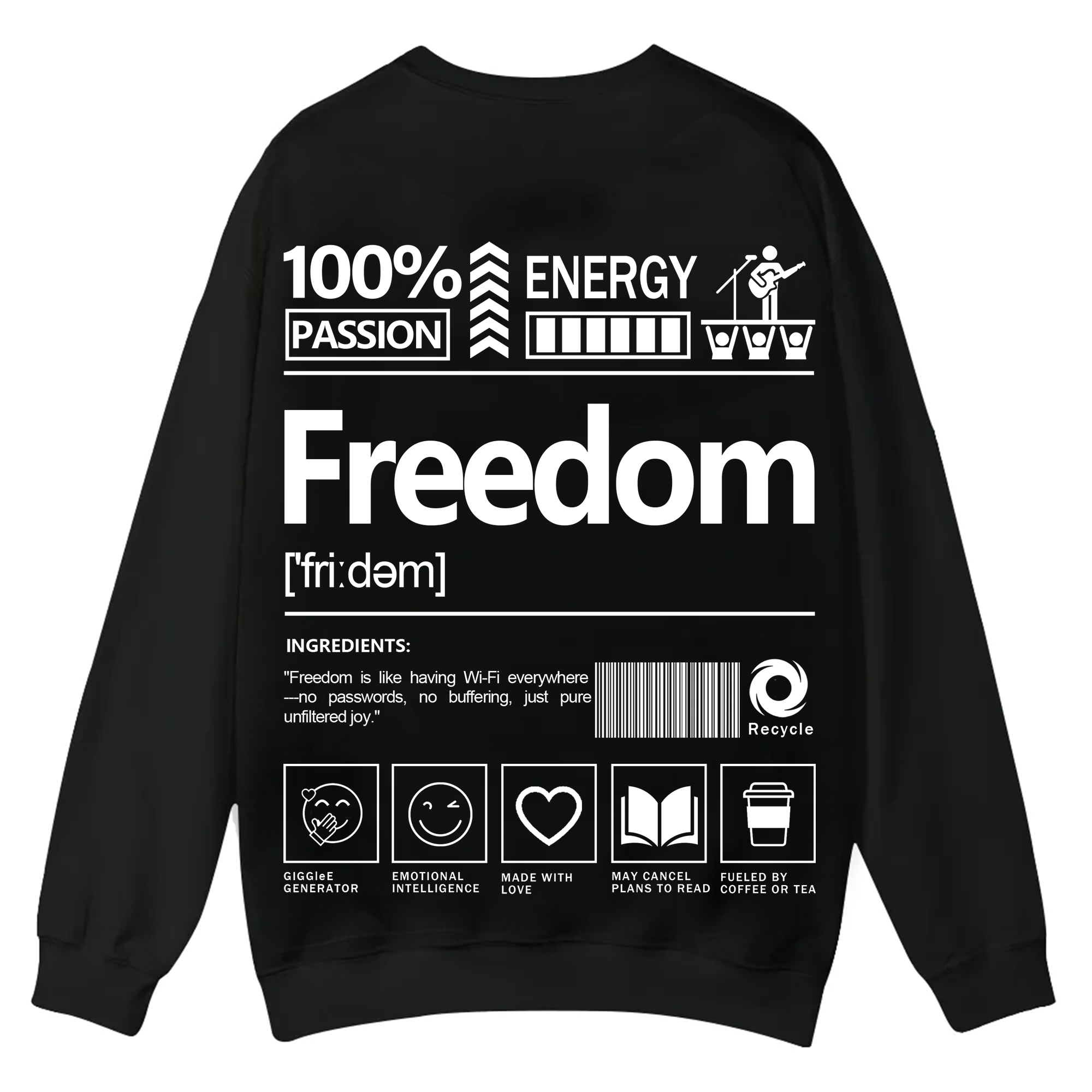 Freedom Unisex Fit Casual Crewneck Sweatshirt