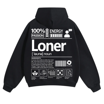 Loner Unisex Fit Solid Color Hoodie