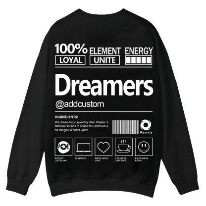 Dreamers Addcustom Unisex Fit Casual Crewneck Sweatshirt