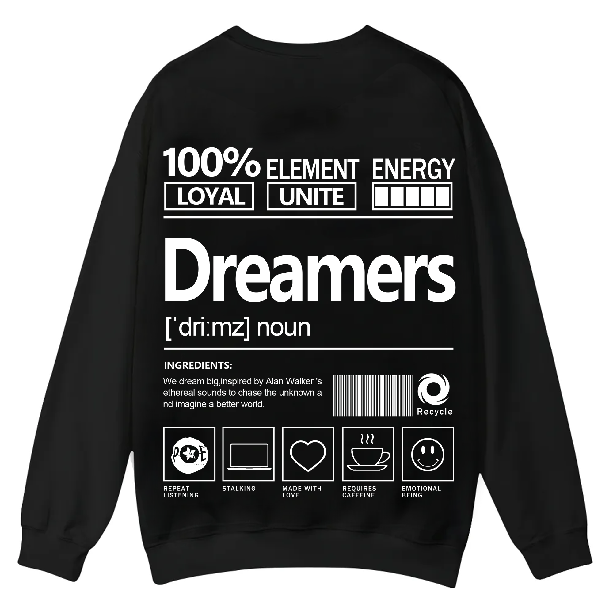 Dreamers Unisex Fit Casual Crewneck Sweatshirt