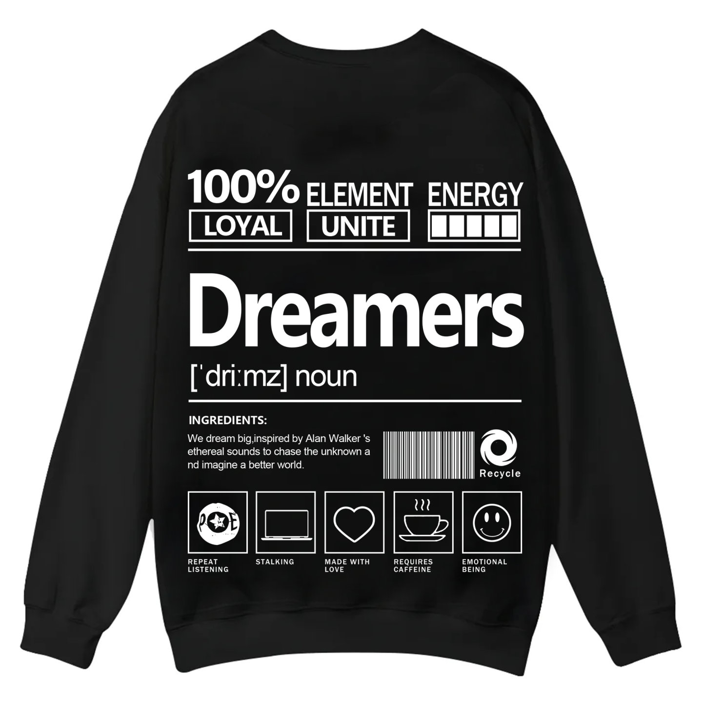 Dreamers Unisex Fit Casual Crewneck Sweatshirt