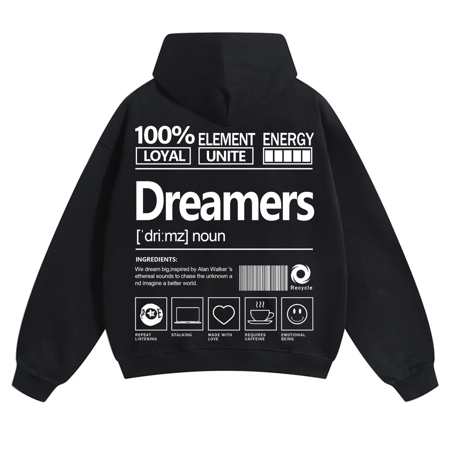 Dreamers Unisex Fit Solid Color Hoodie