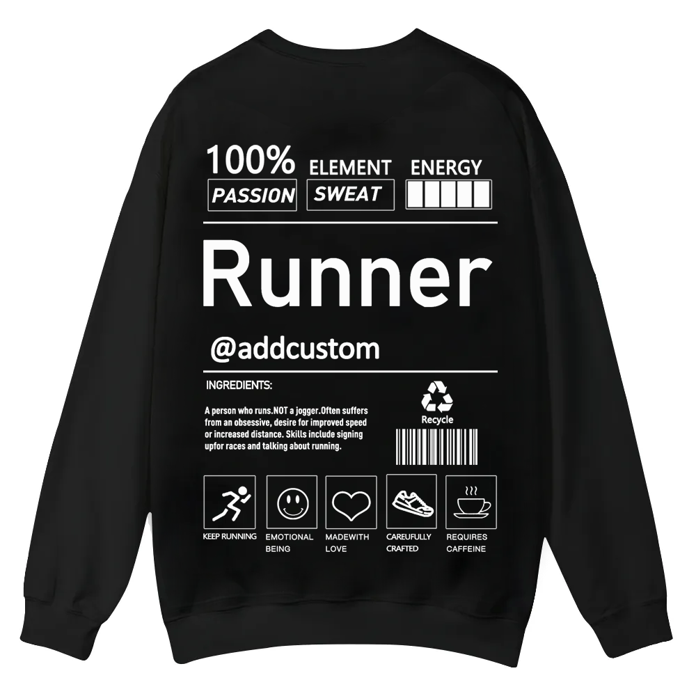 Addcustom Runner Casual Crewneck Sweatshirt