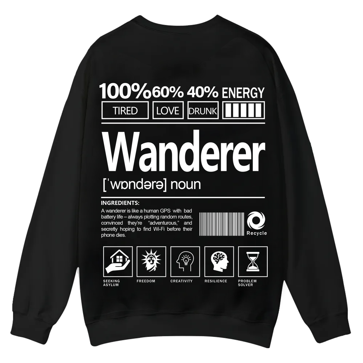 Wanderer Unisex Fit Casual Crewneck Sweatshirt
