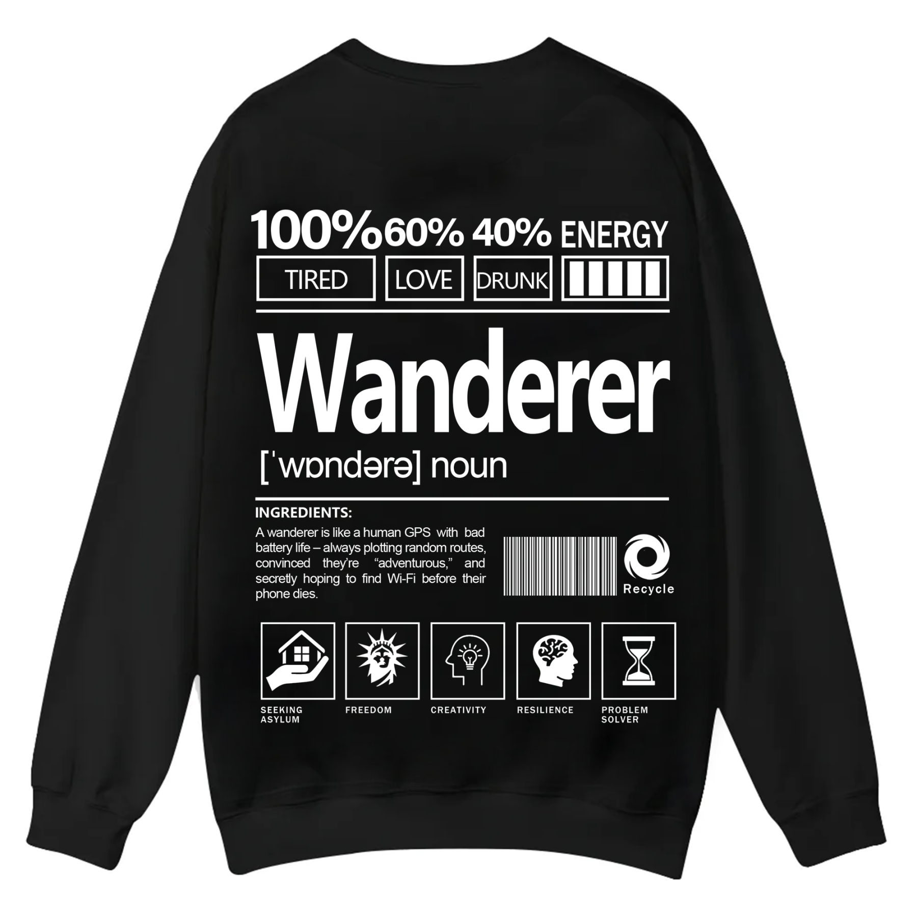 Wanderer Unisex Fit Casual Crewneck Sweatshirt