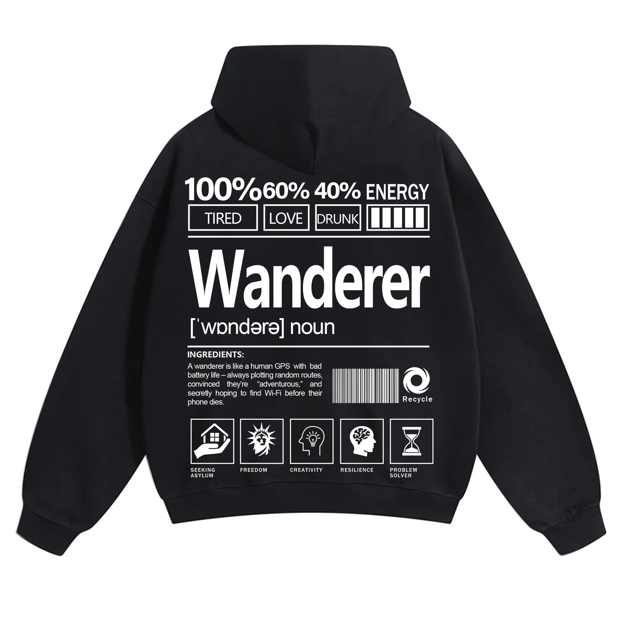 Wanderer Unisex Fit Solid Color Hoodie