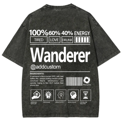 Wanderer Addcustom Unisex Fit Washed T-Shirt