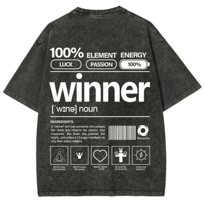 Winner Unisex Fit Washed T-Shirt
