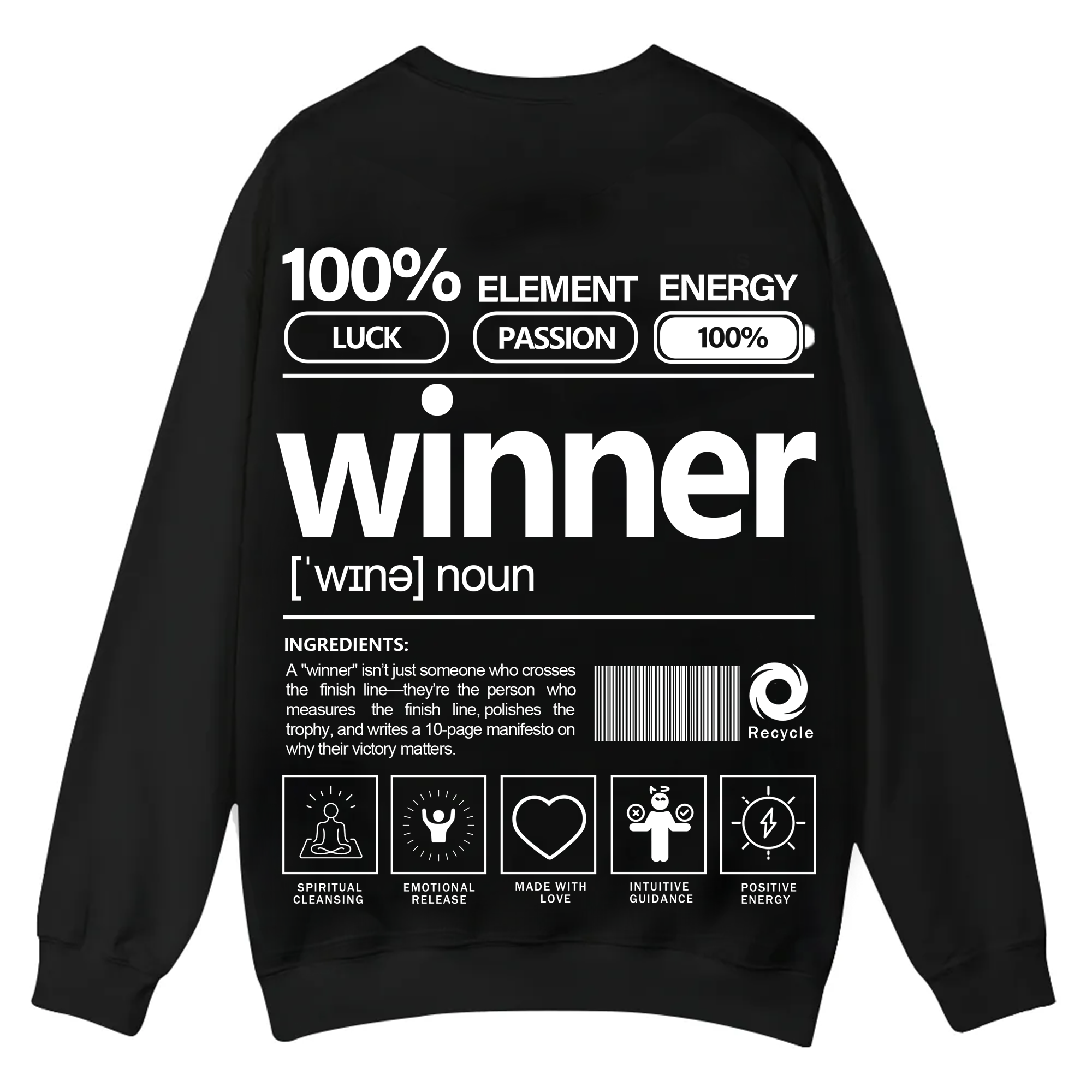 Winner Unisex Fit Casual Crewneck Sweatshirt