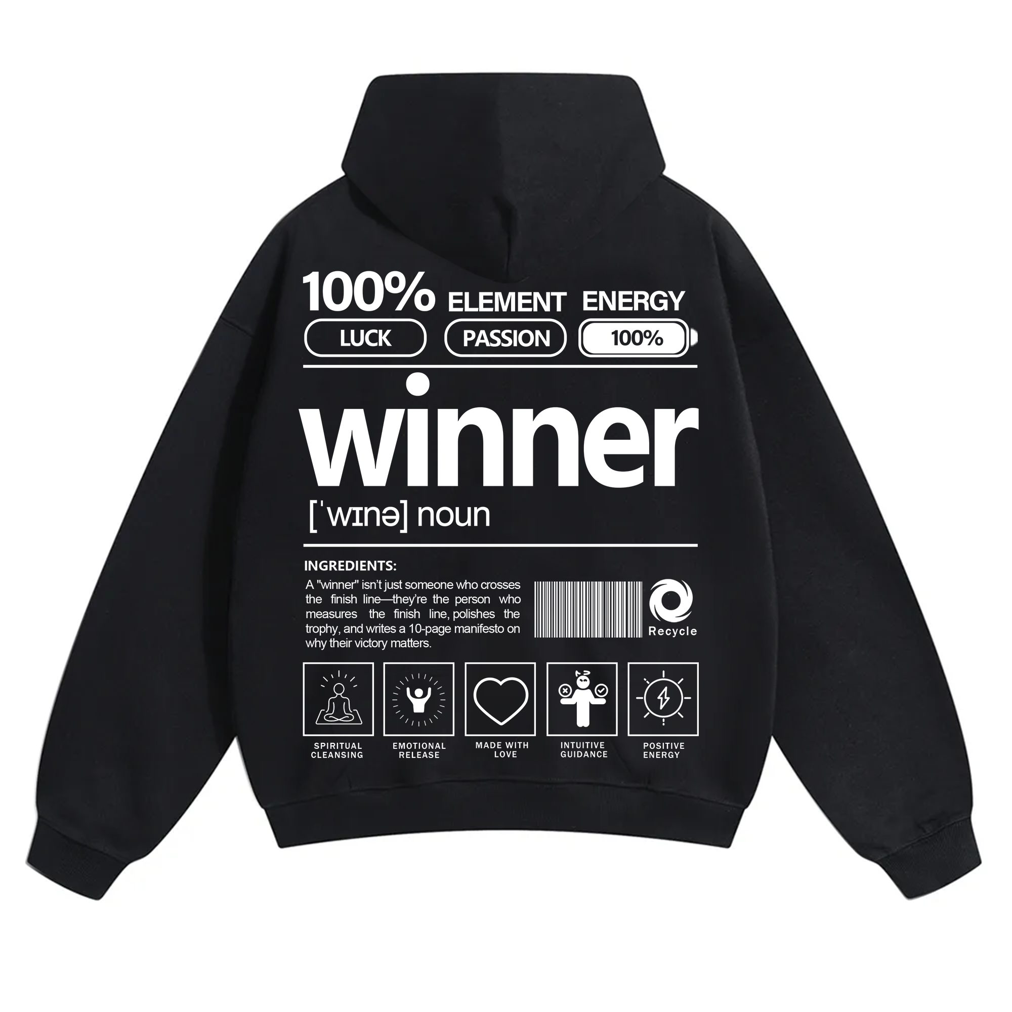 Winner Unisex Fit Solid Color Hoodie