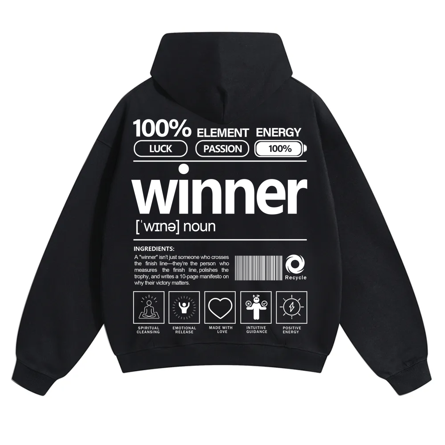 Winner Unisex Fit Solid Color Hoodie