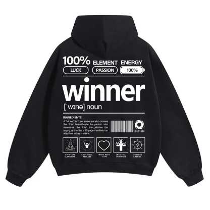 Winner Unisex Fit Solid Color Hoodie