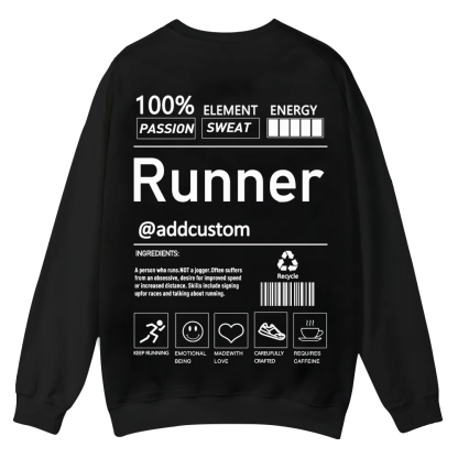 Addcustom Runner Casual Crewneck Sweatshirt