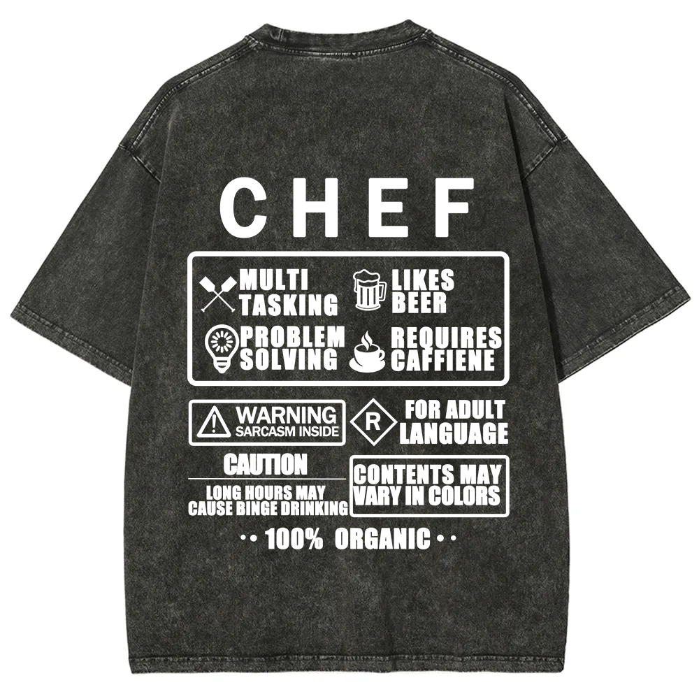 Chef Unisex Fit Washed T-Shirt