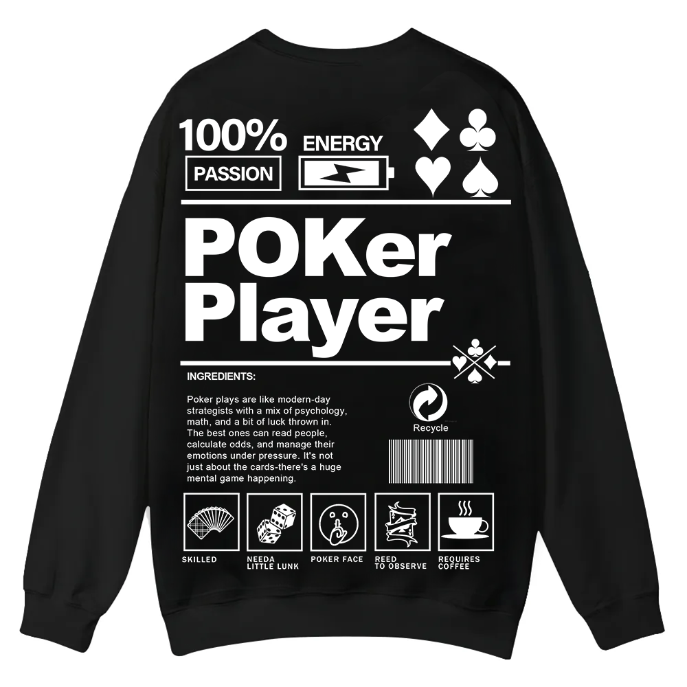 Poker Player Unisex Casual Crewneck Sweatshirt