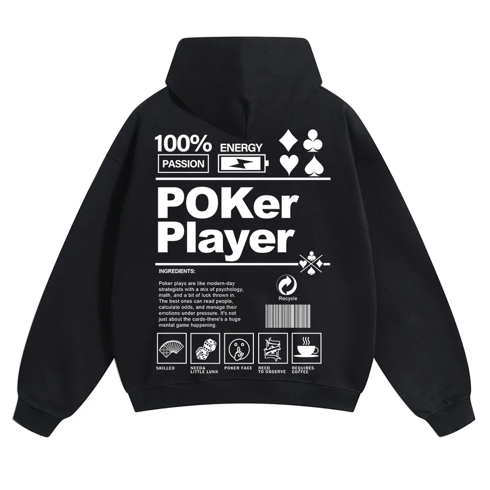 Poker Player Unisex Solid Color Hoodie