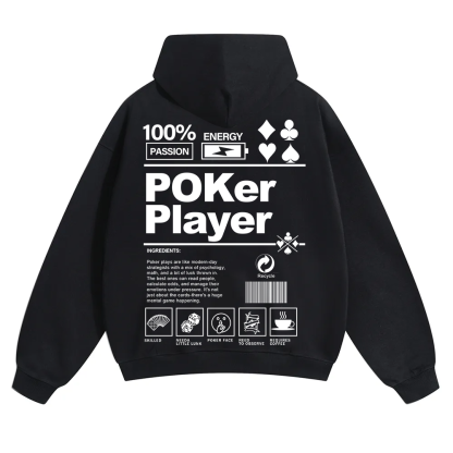 Poker Player Unisex Solid Color Hoodie