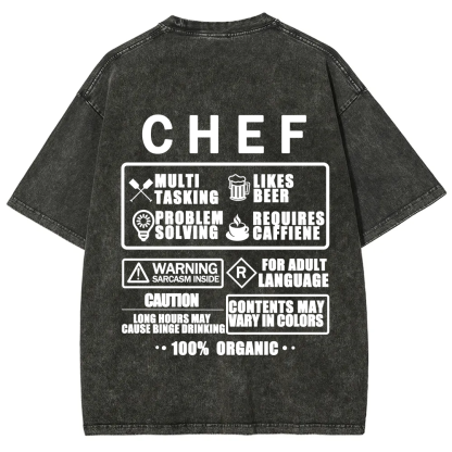 Chef Unisex Fit Washed T-Shirt