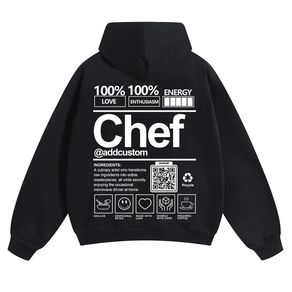 Chef Addcustom QR Code Solid Color Hoodie