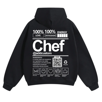 Chef Addcustom QR Code Solid Color Hoodie