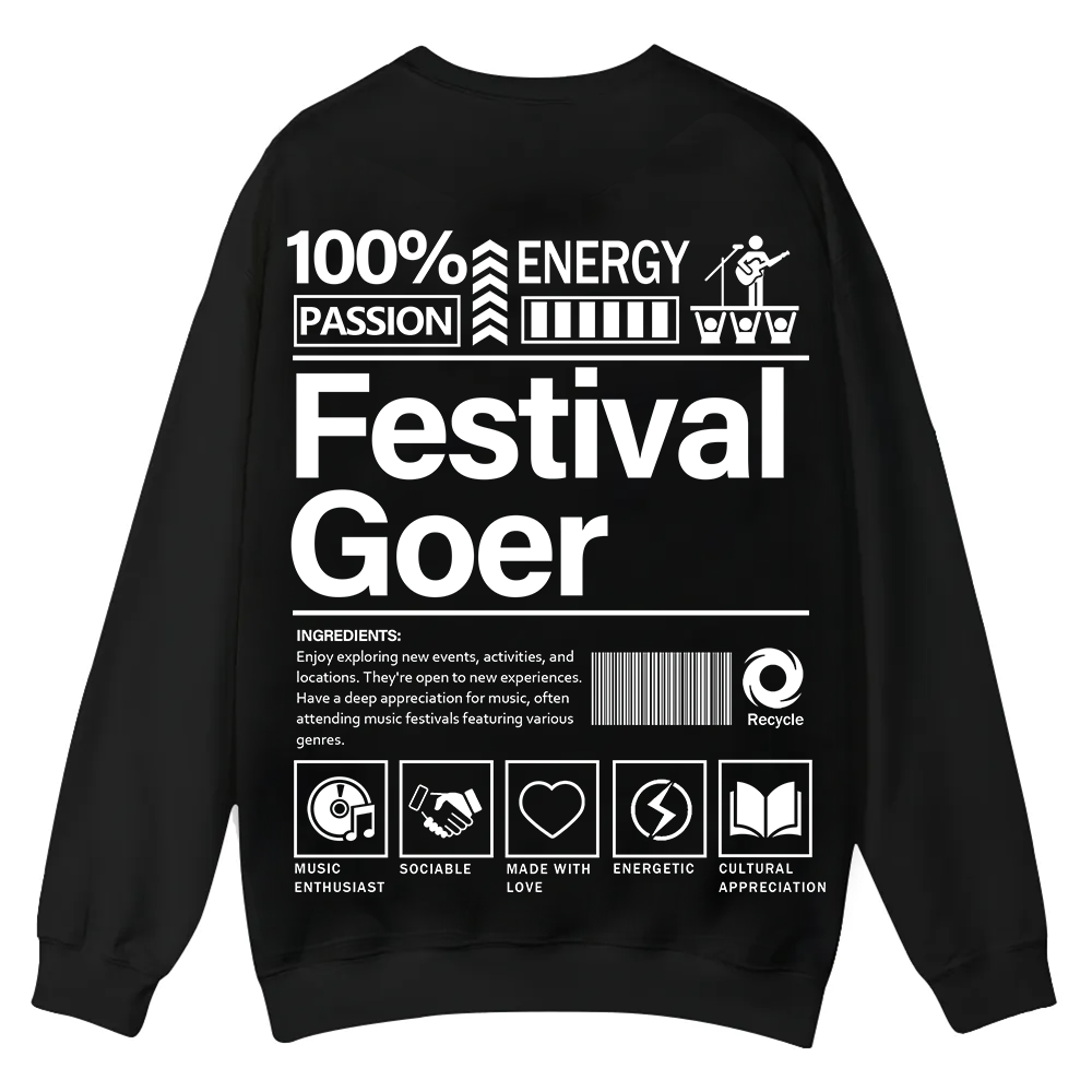 Festival Goer Casual Crewneck Sweatshirt wearishow