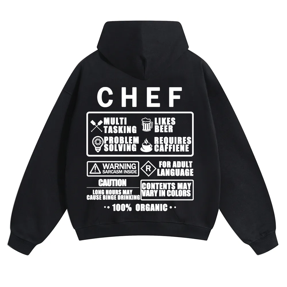 Chef Solid Color Hoodie Customscool