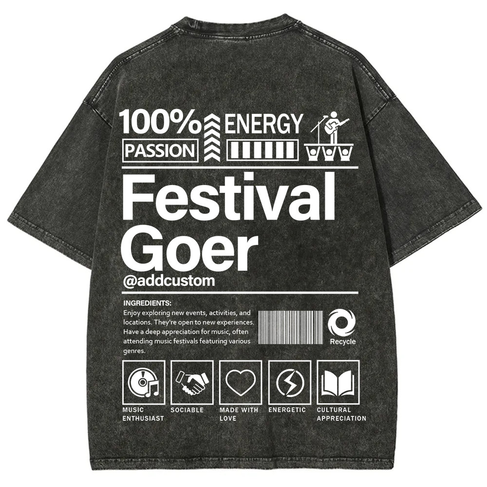 Festival Goer Custom Unisex Fit Washed T-Shirt