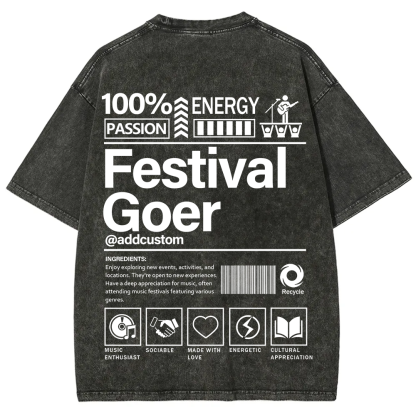 Festival Goer Custom Unisex Fit Washed T-Shirt