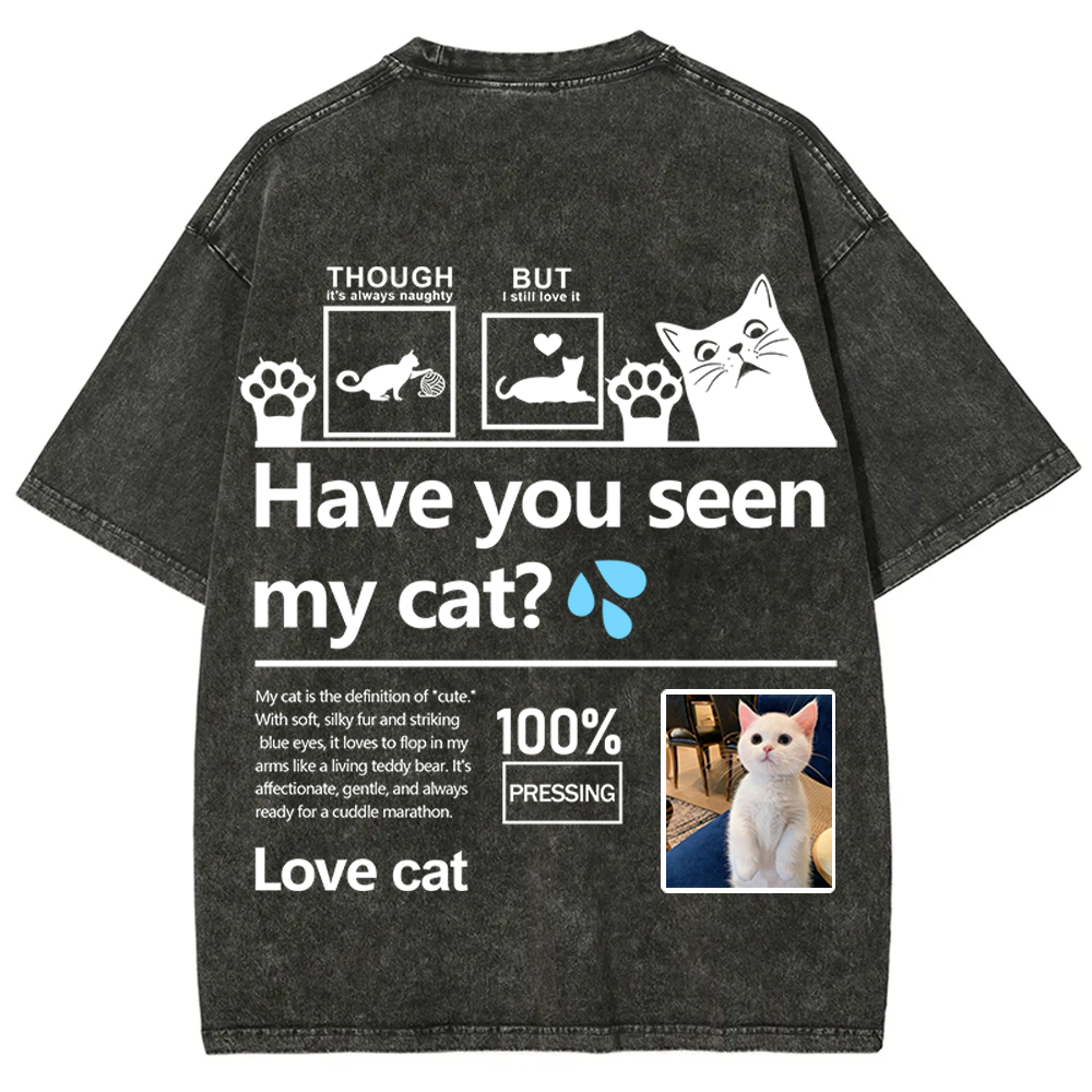 Cat Trick Customized Unisex Fit Washed T-Shirt