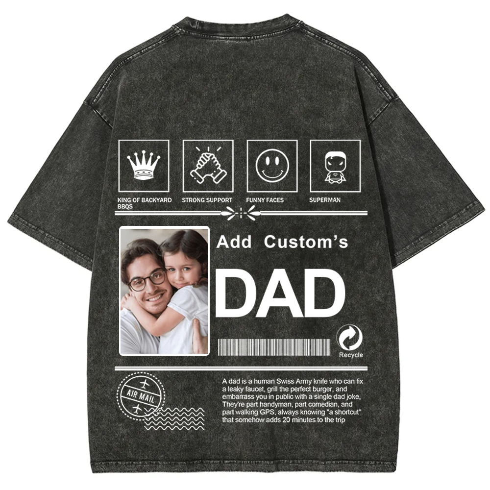 DAD Custom Unisex Fit Washed T-Shirt