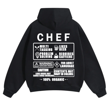 Chef Solid Color Hoodie Customscool