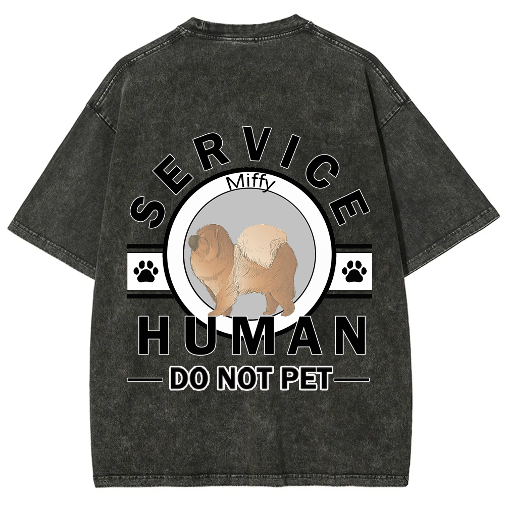 Service Human, Do Not Pet - Personalized Custom Unisex  Washed T-shirt