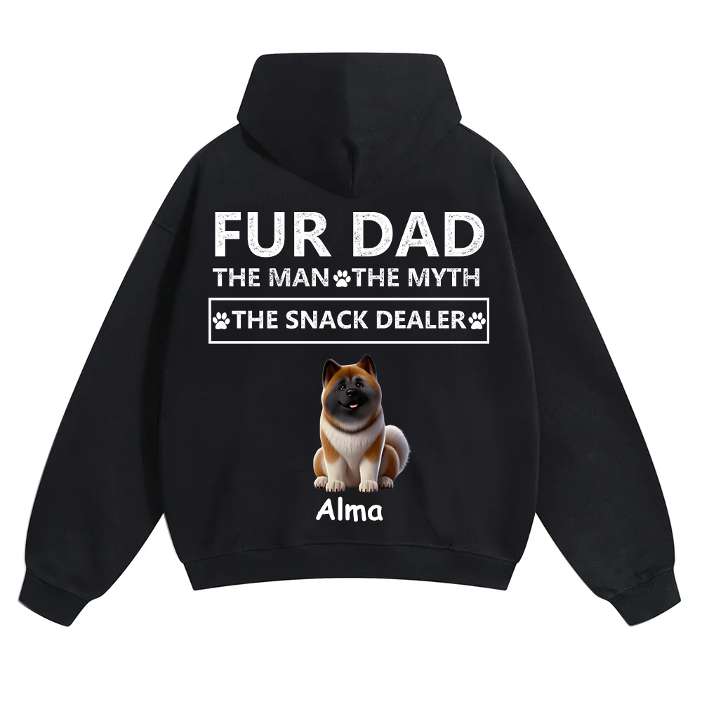Fur Dad The Man The Myth The Snack Dealer - Personalized Custom Unisex Hoodie