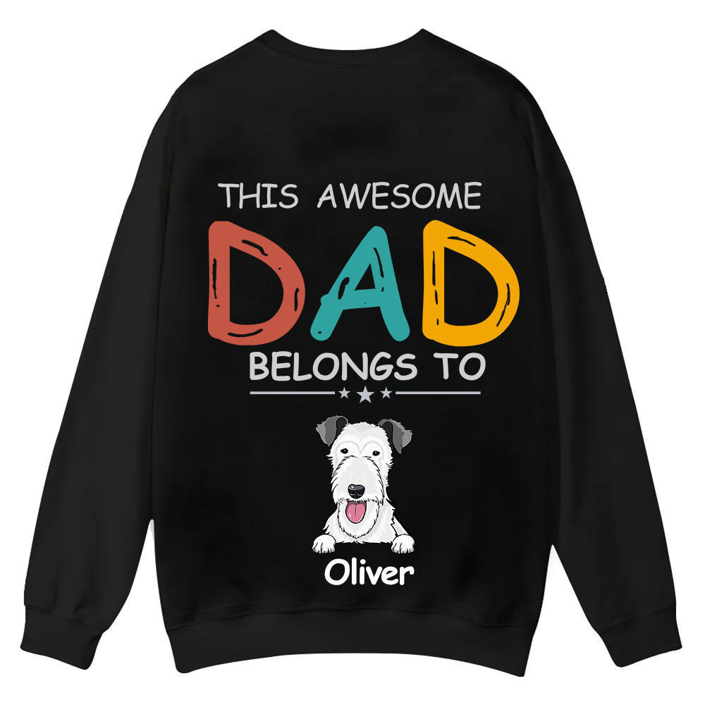 This Awesome Mom/Dad Belongs To - Personalized Custom Unisex Casual Crewneck Sweatshirt