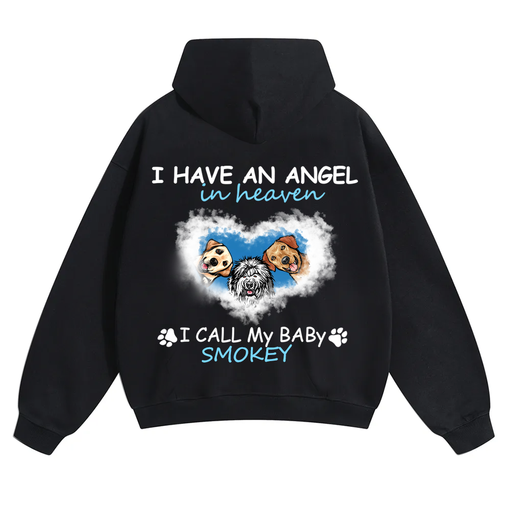 Have An Angel In Heaven - Personalized Custom Unisex Soild Color Hoodie