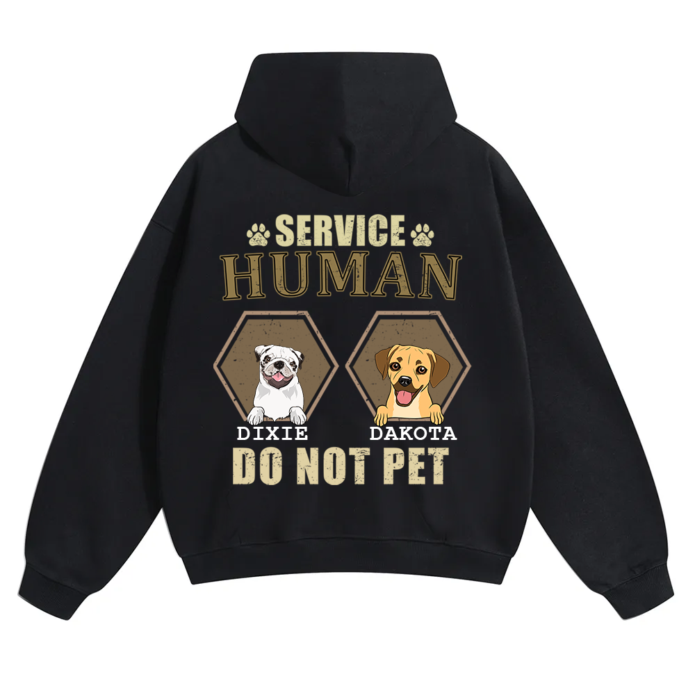 Service Human, Do Not Pet 4 - Personalized Custom Unisex Soild Color Hoodies wearishow