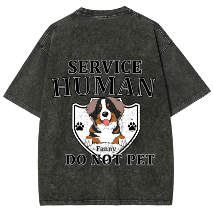 Service Human, Do Not Pet 10 - Personalized Custom Unisex Fit Washed T-Shirt wearishow